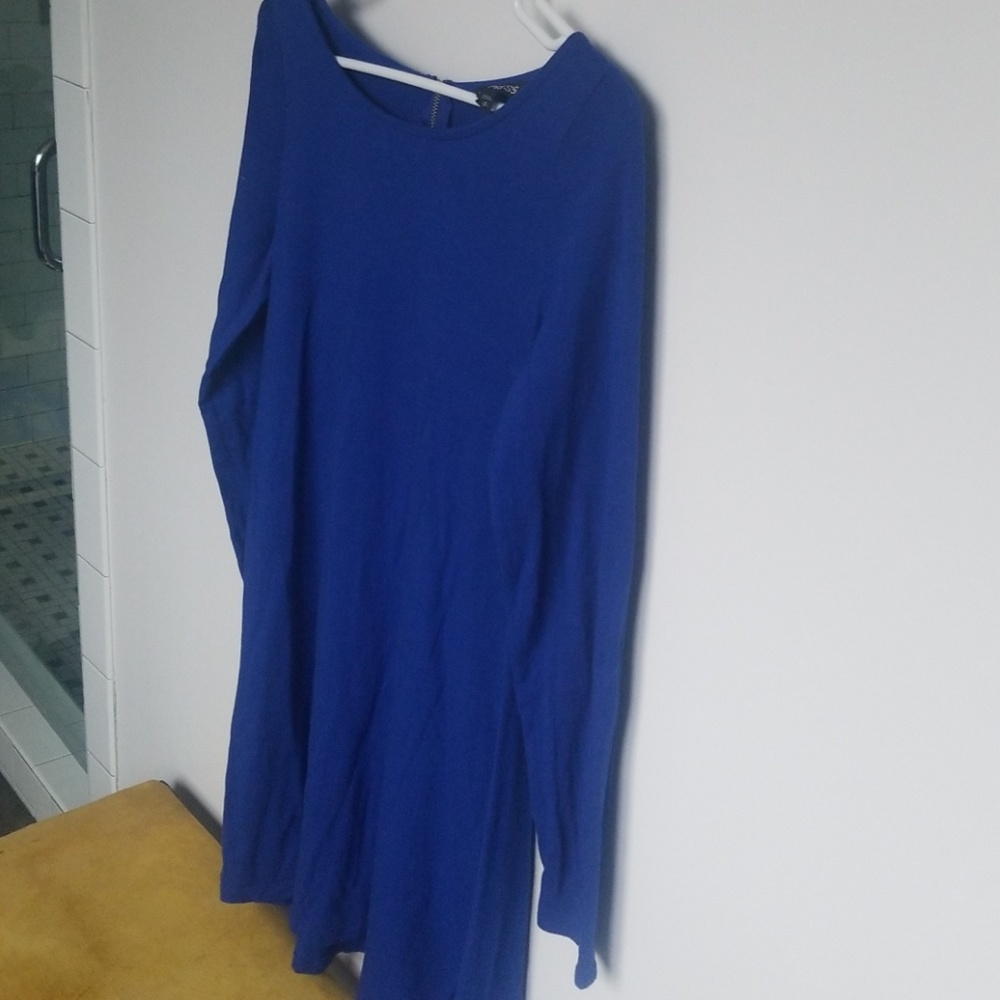A line blue dress.
